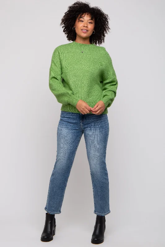 Express your style with fashionable women’s clothing   Green Bubble Sleeve Sweater