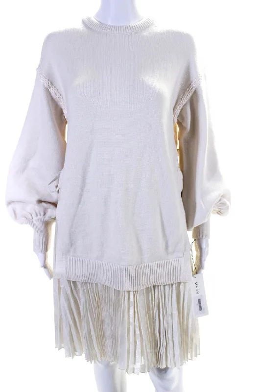 The ultimate guide to stylish women’s fashion   Adeam Womens Pleated Sweater Dress Ivory