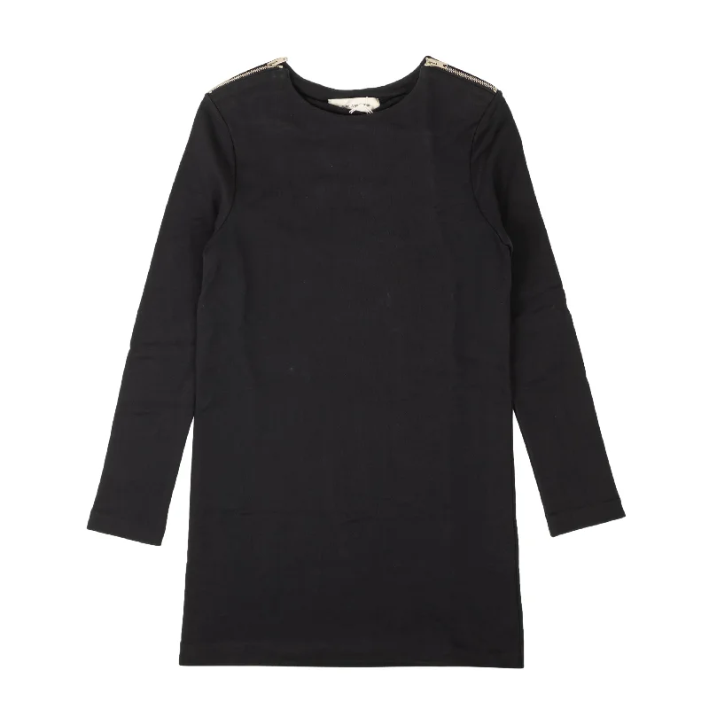 Chic for every occasion and style   Navy Blue Shoulder Zip Sweater Dress