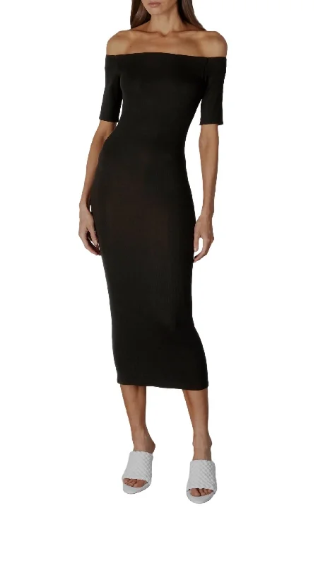 Cozy women’s clothing for the colder months   Silk Knit Dress In Black