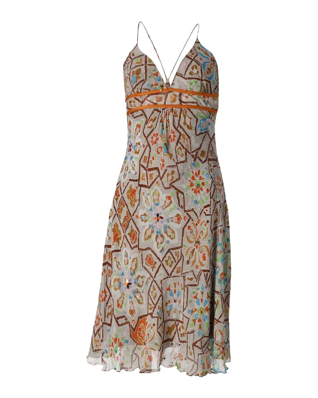 Get noticed with eye-catching women’s fashion   Diane Von Furstenberg Embellished Summer Dress in Multicolor Silk