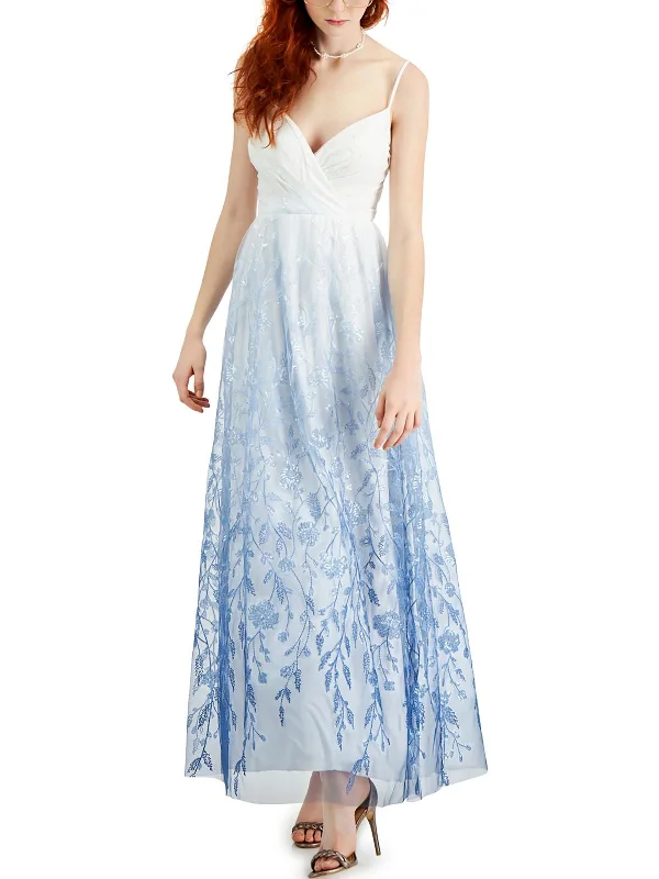 Dress up or down with these versatile pieces   Juniors Womens Ombre Sequined Evening Dress