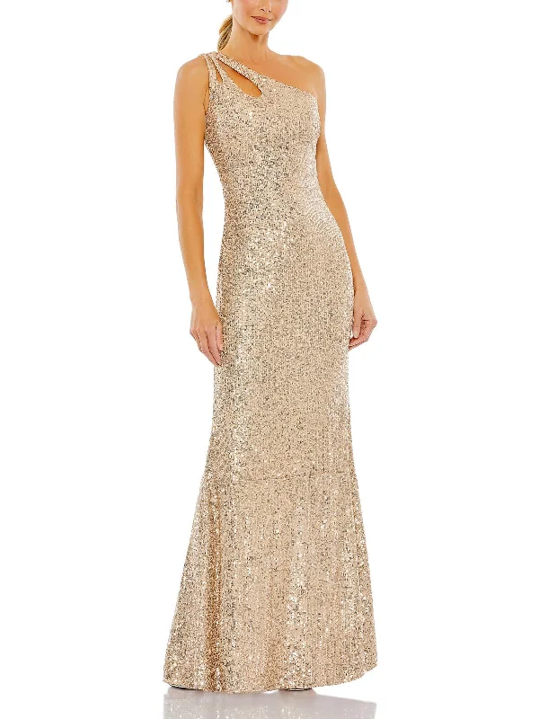 Versatile fashion options for every occasion   Womens Sequined One Shoulder Evening Dress