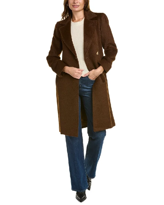Trendsetting women’s clothing for fashion lovers   sofiacashmere Belted Alpaca & Wool-Blend Coat