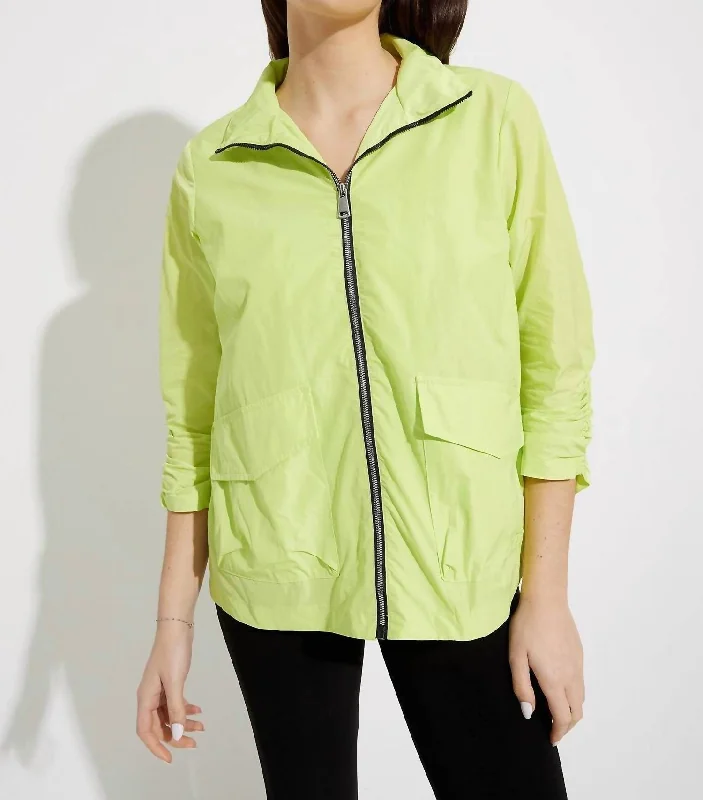 Get noticed with eye-catching women’s fashion   Zip Front Jacket In Exotic Lime