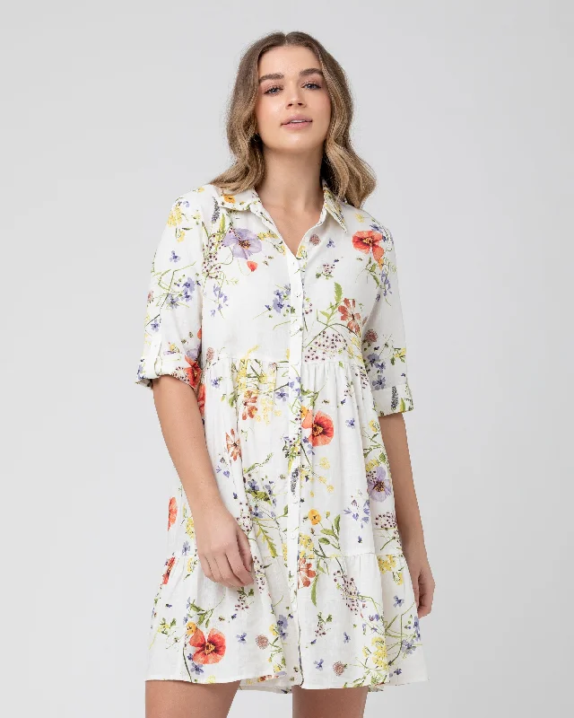 Chic, modern fashion for empowered women   Bloom Button Through Dress  Natural