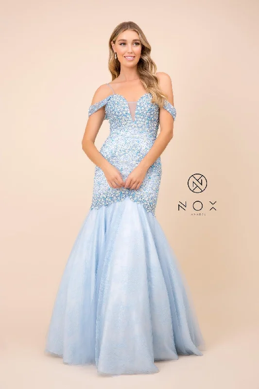 Stylish plus-size clothing for women   Long Prom Off The Shoulder Mermaid Gown