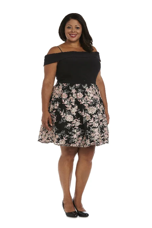 Chic and comfortable clothing for busy women   Morgan & Co 12552WM Plus Size Short Cocktail Dress
