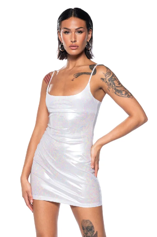 Affordable stylish women’s fashion collection   OIL SPILL METALLIC MINI DRESS