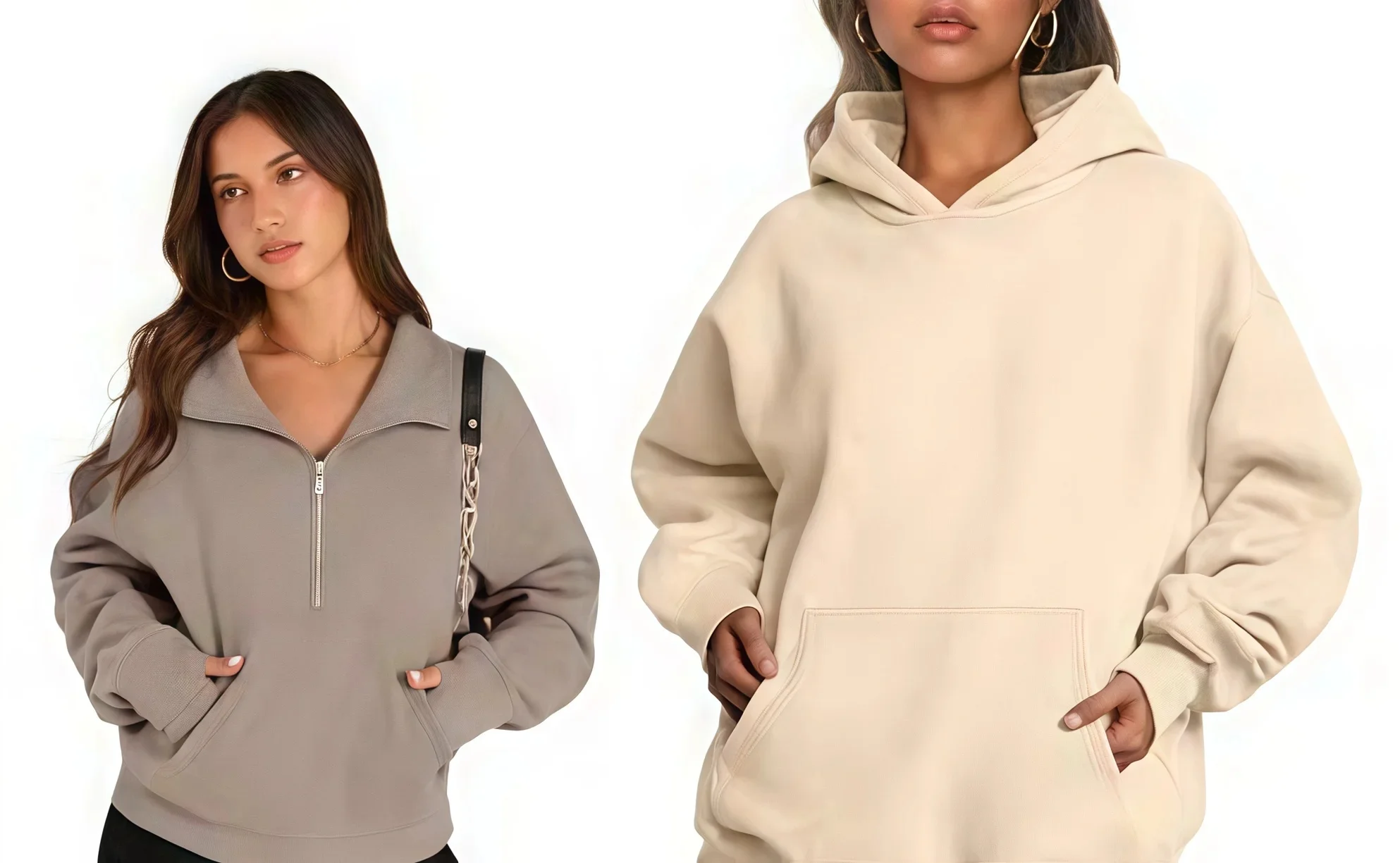 Enhance your casual look with our women's sweatshirts and hoodies. Explore cozy crew neck styles and graphic print hoodies, available in zip and no zip styles.